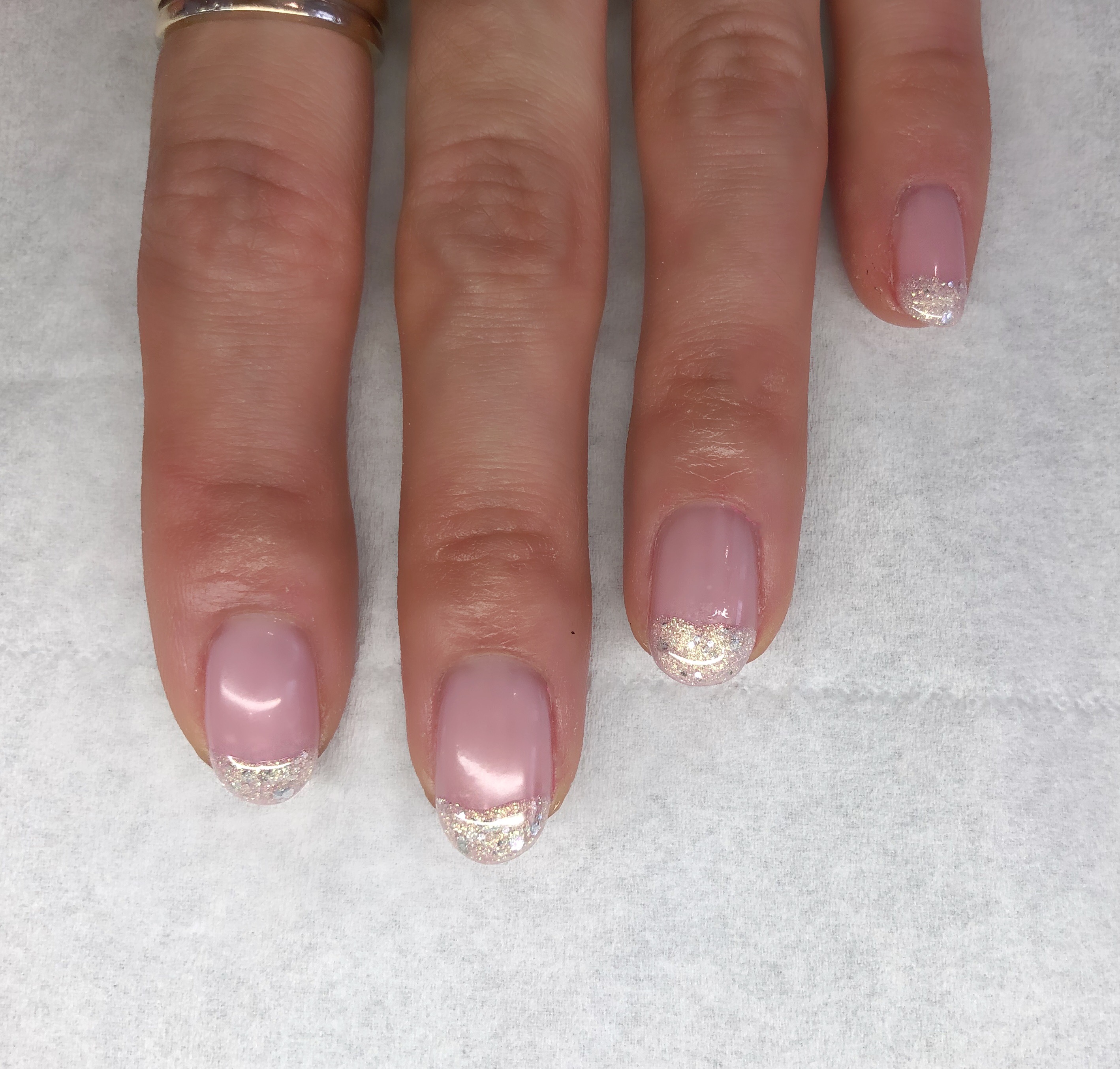 Salon System Gellux Glitter Fade Stars nail art by Julie Anne