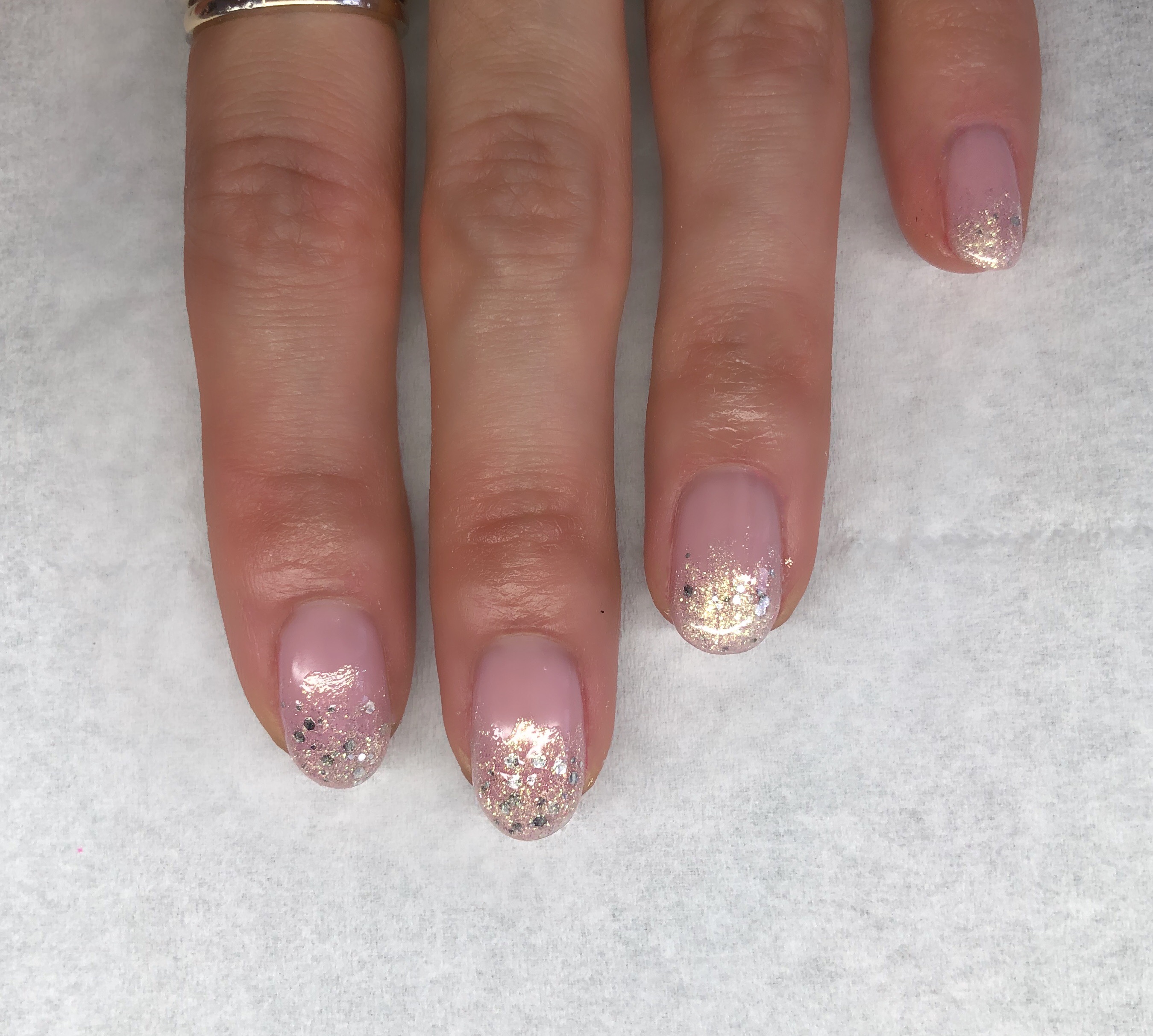 Salon System Gellux Glitter Fade Stars nail art by Julie Anne