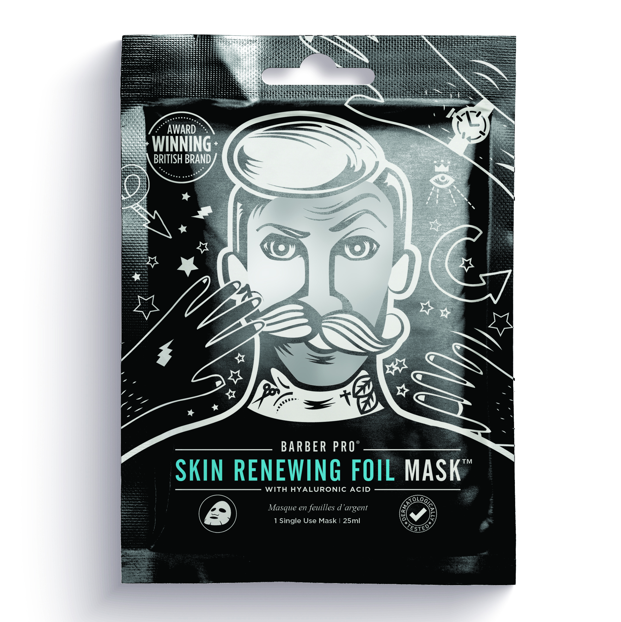 Barber Pro's Skin Renewing Foil Mask with Hyaluronic Acid & Q10 